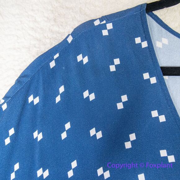 Eloquii blue romper white geometric print, women plus size 22 - Picture 10 of 14